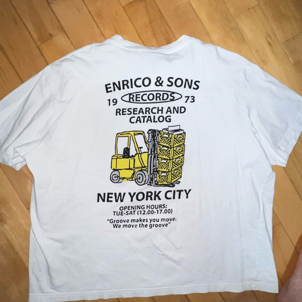 White Graphic T-Shirt with Yellow Print